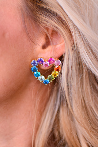 Katie Colorful Heart Earrings - RESTOCK