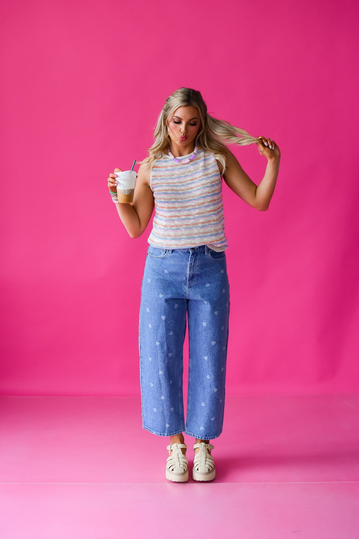 Hope Striped Sleeveless Sweater