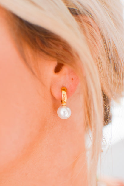 Ulla Pearl Huggie Earrings