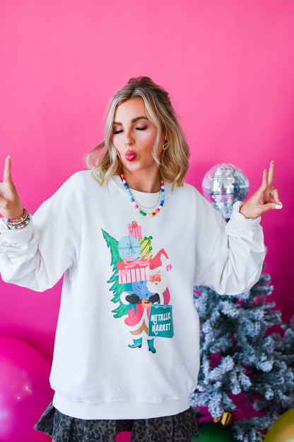 Metallic Market Santa Crewneck Sweatshirt