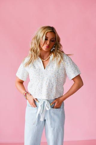Eileen Floral Denim Top