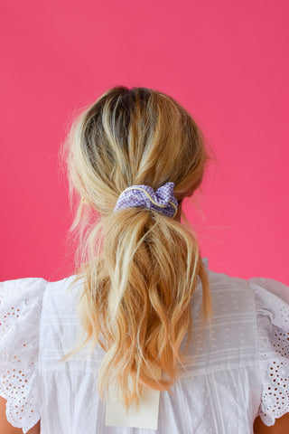 Purple & Yellow Gingham Scrunchie