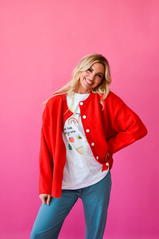 Juniper Cardigan in Red