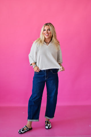 Quincy Textured Sweater Top