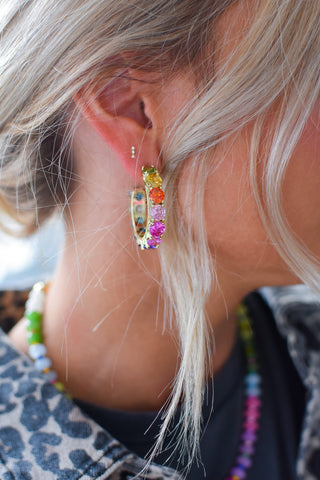 Elise Colorful Hoop Earrings