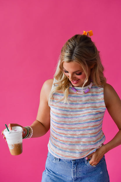 Hope Striped Sleeveless Sweater