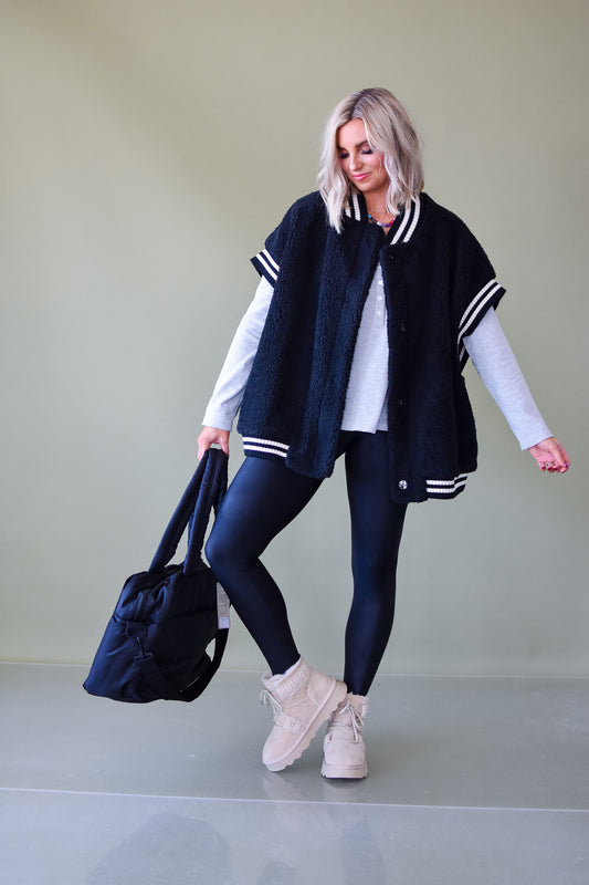 Madi Varsity Sherpa Vest