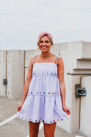 Kaylie Eyelet Trim Mini Dress
