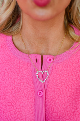 Sparkle Heart Necklace - Gold