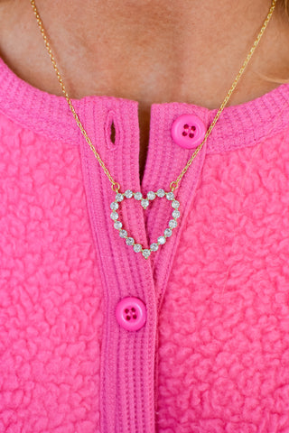 Sparkle Heart Necklace - Gold