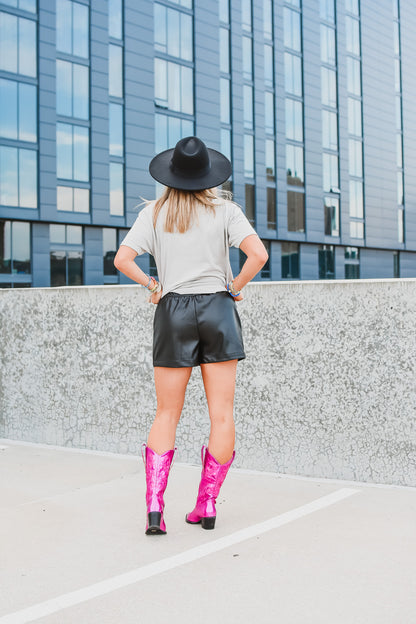 London Faux Leather Shorts
