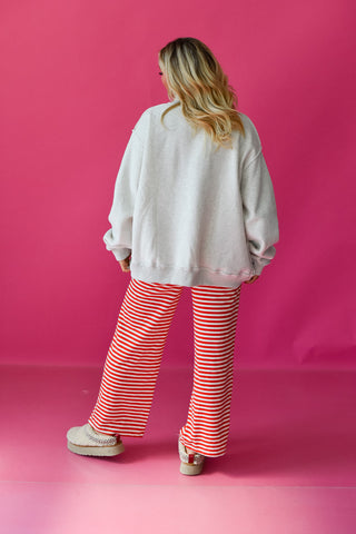 MERRY Embroidered Mock Neck in Heather Grey