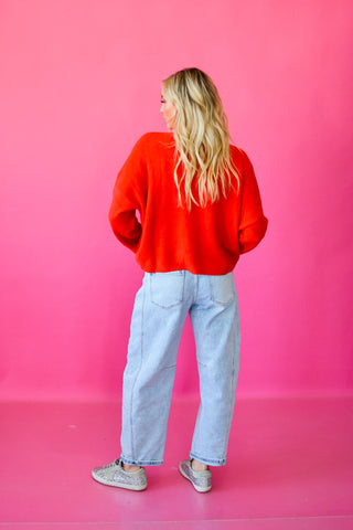 Piper Cardigan - Tomato Red