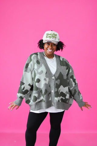 Taryn Camo Oversized Cardigan
