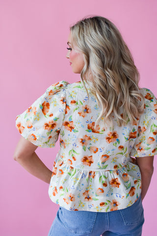 Sasha Floral Bow Top