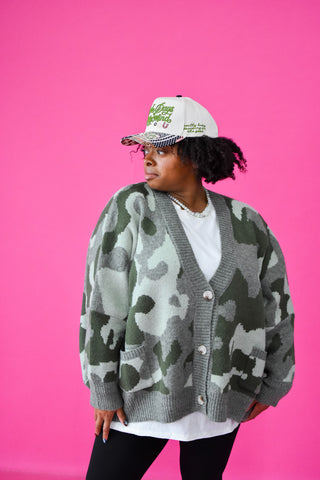 Taryn Camo Oversized Cardigan