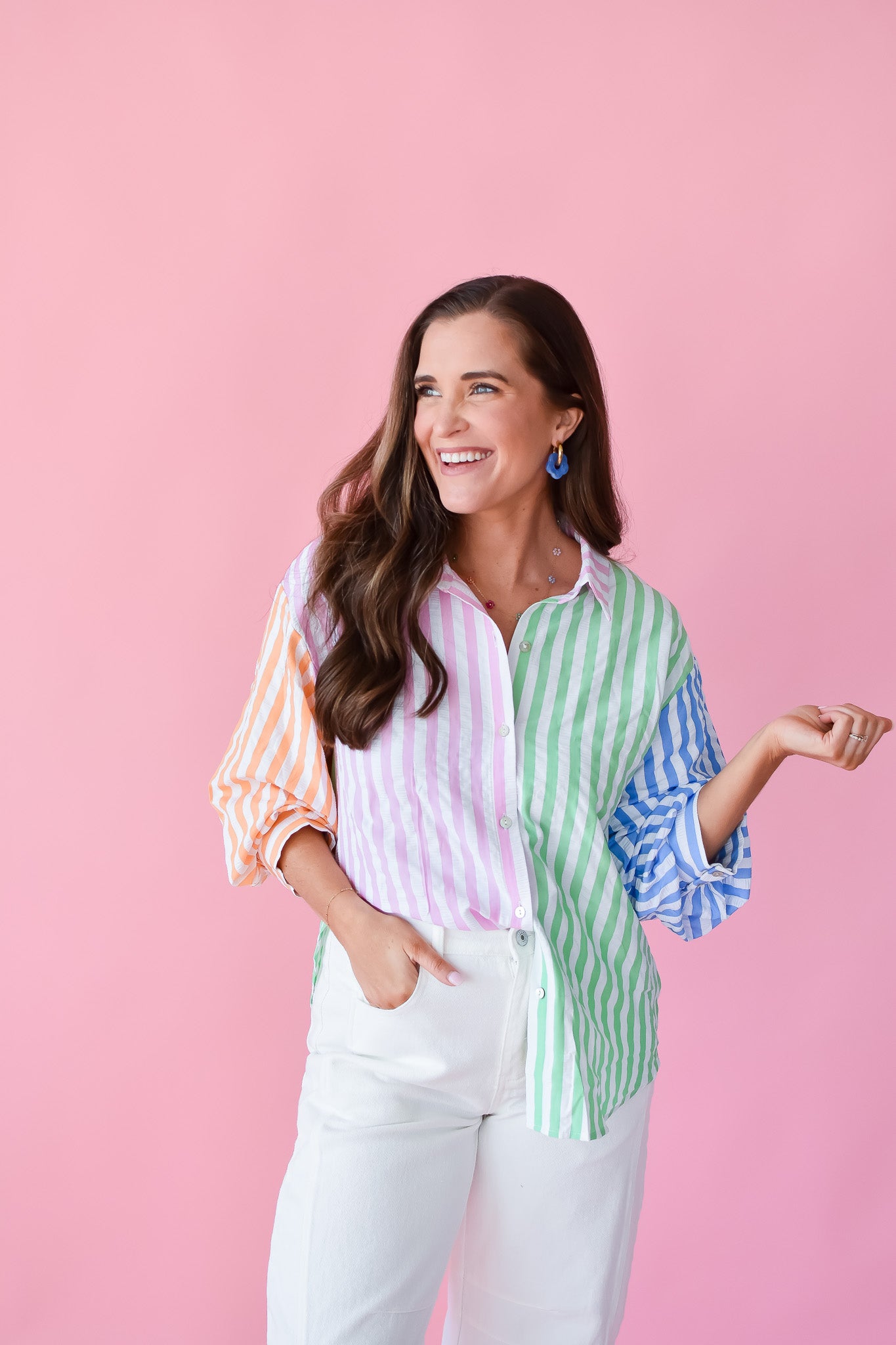 Colette Striped Button Down