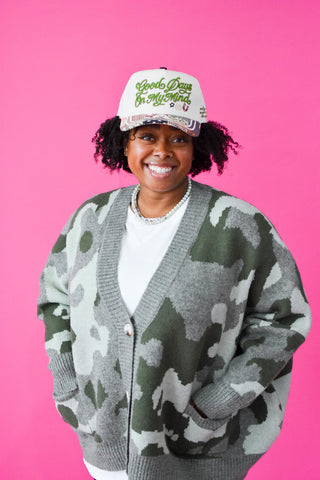 Taryn Camo Oversized Cardigan