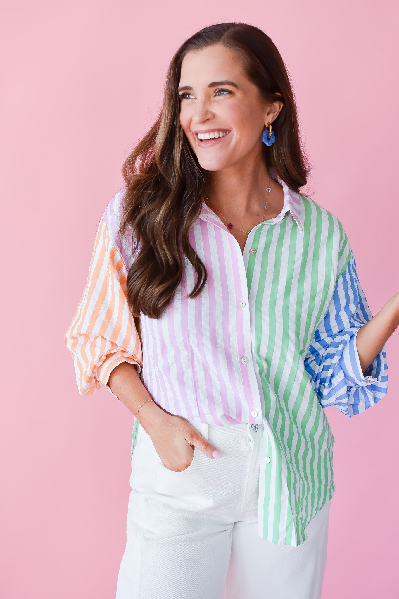 Colette Striped Button Down