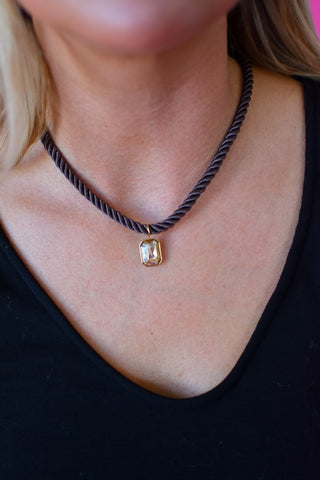 Tailyn Rope Necklace - Dark Brown