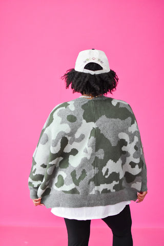 Taryn Camo Oversized Cardigan