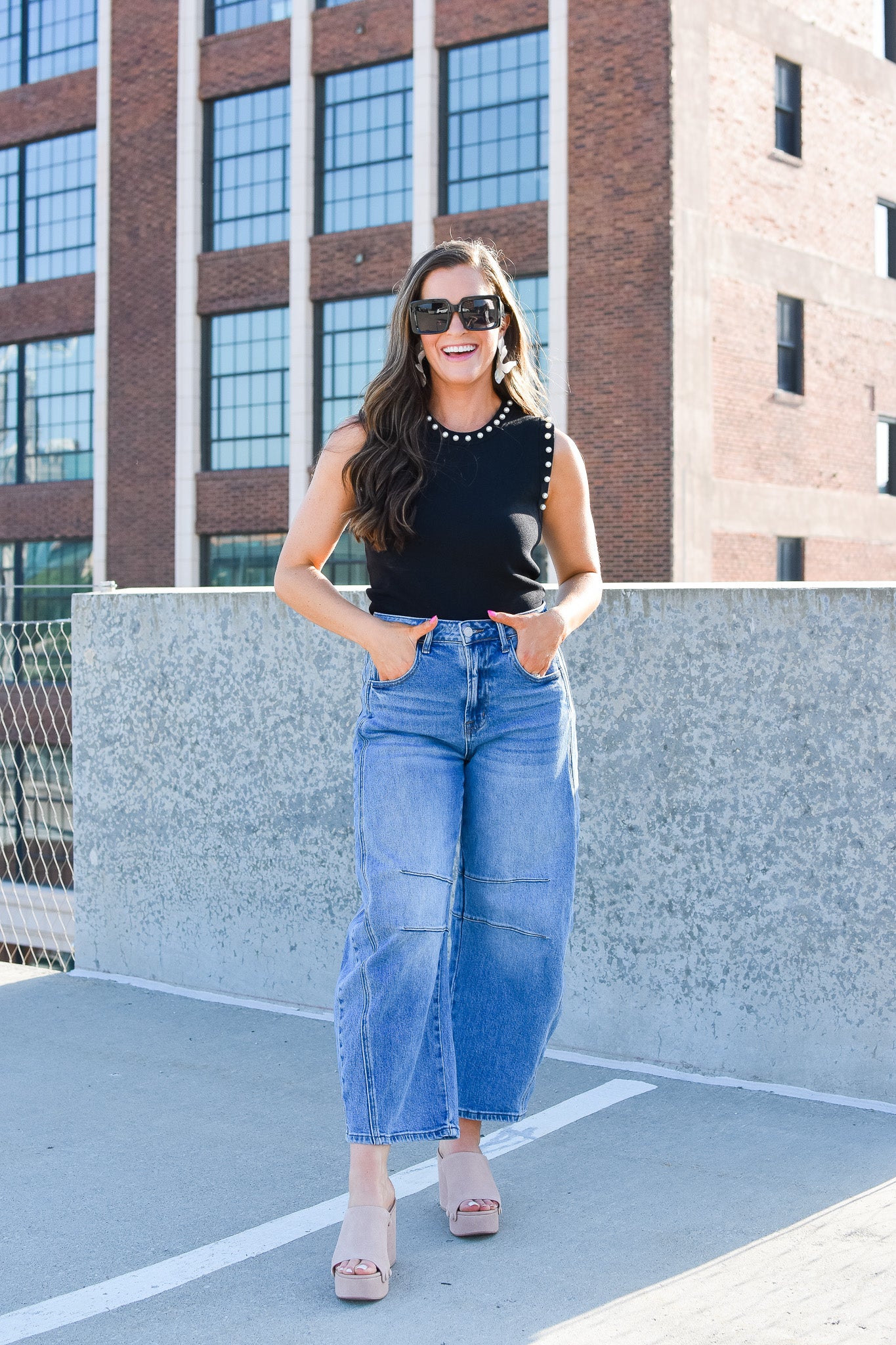 Perla Sleeveless Top in Black