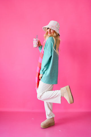 Laura Knit Sweater in Teal