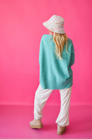 Laura Knit Sweater in Teal
