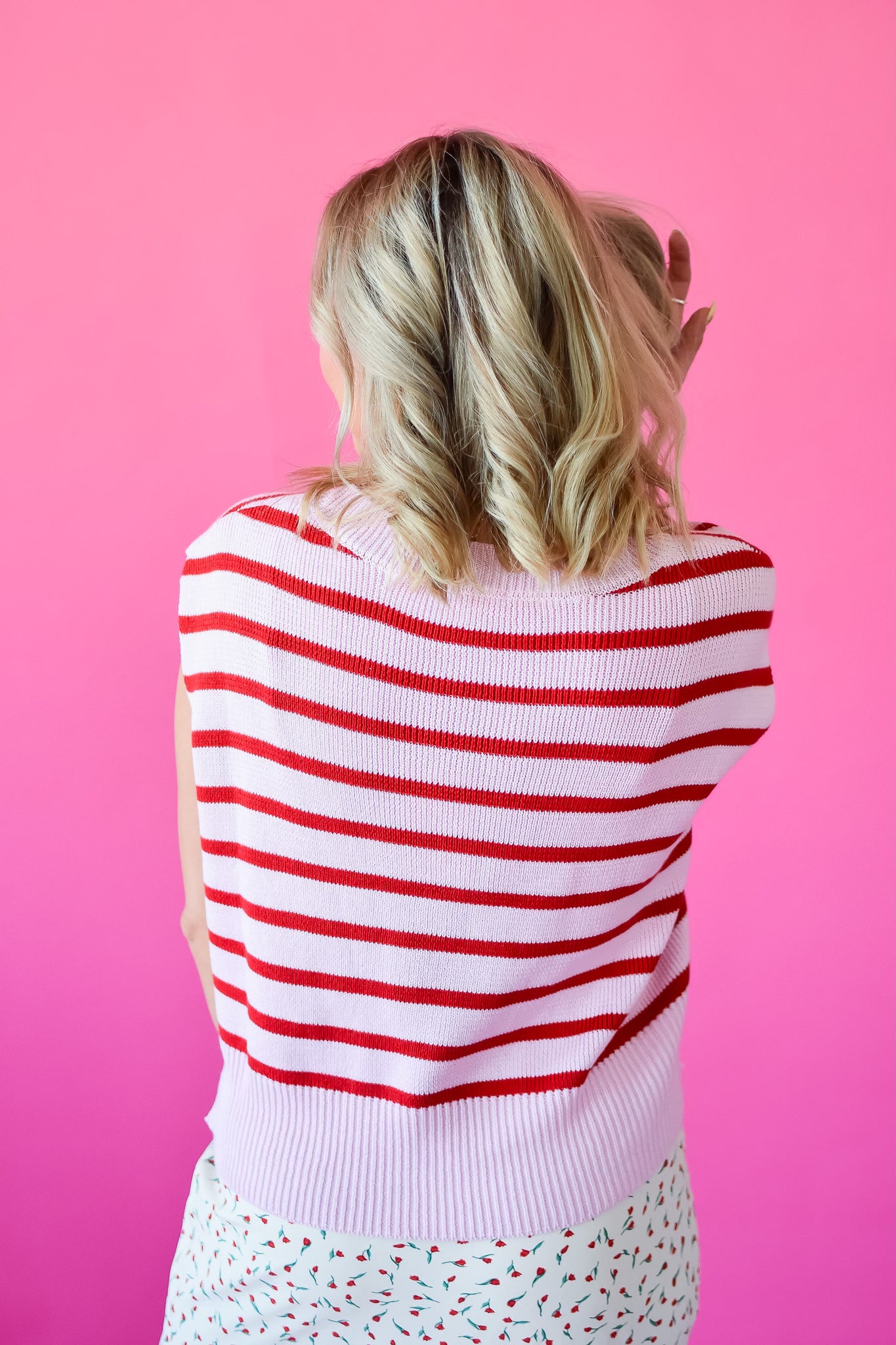 Lorelei Striped Sweater in Pink/Red