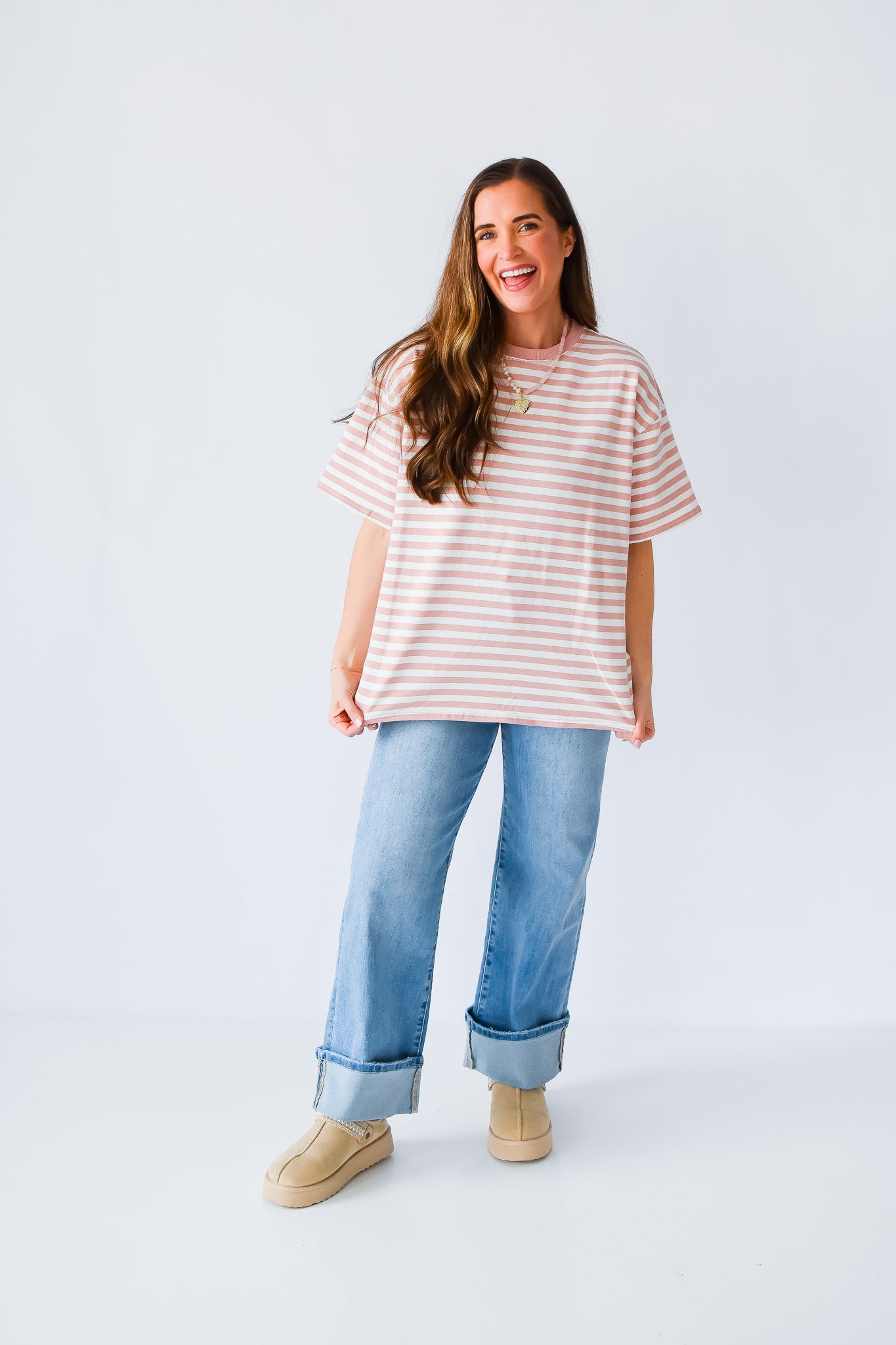 Whitley Stripe Boyfriend Tee