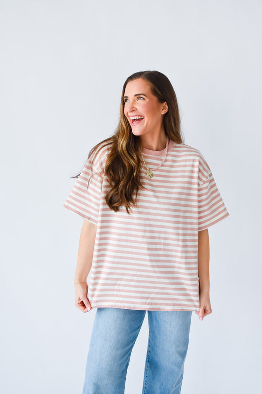 Whitley Stripe Boyfriend Tee