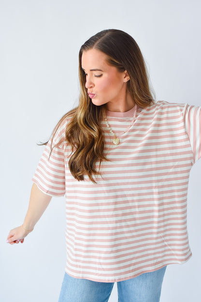 Whitley Stripe Boyfriend Tee