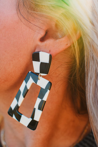 Kennedy Checkered Hoops - Black