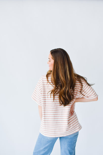 Whitley Stripe Boyfriend Tee