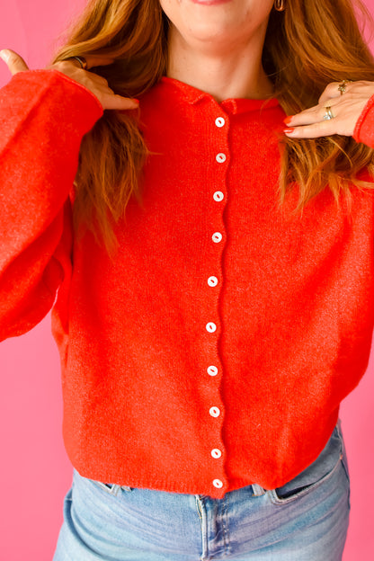 Piper Cardigan in Red RESTOCK