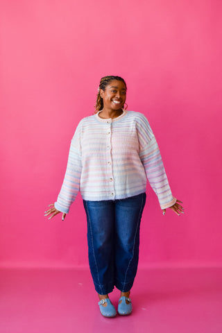 Bowen Multi Colored Cardigan In Pastel