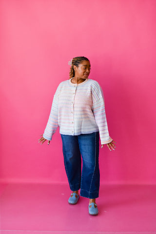 Bowen Multi Colored Cardigan In Pastel