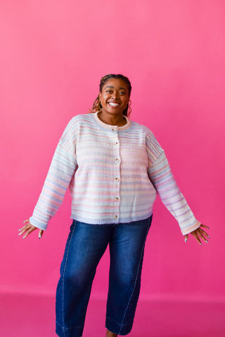 Bowen Multi Colored Cardigan In Pastel