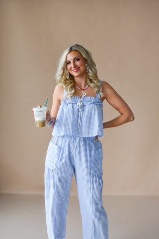 Jenn Gingham Top in Blue