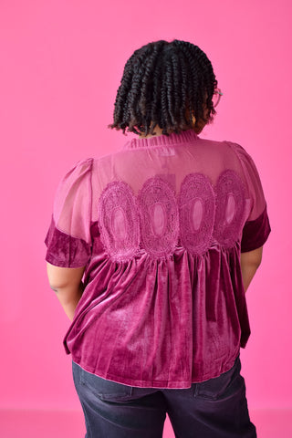 Daphne Velvet Babydoll Top