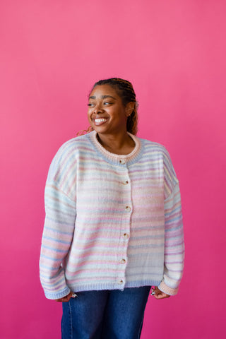 Bowen Multi Colored Cardigan In Pastel