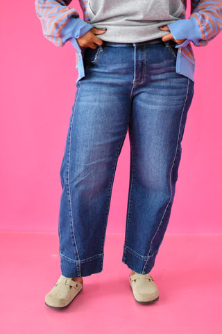Jolene Cropped Girlfriend Dark Denim