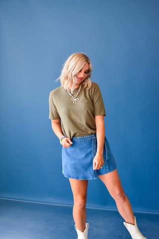 Kate Classic Boxy Fit Tee in Olive