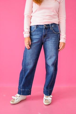 Jolene Cropped Girlfriend Dark Denim