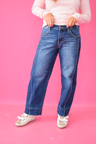 Jolene Cropped Girlfriend Dark Denim