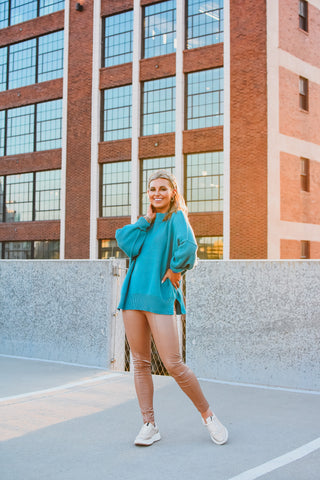 Miranda Leather Leggings in Tan - RESTOCK