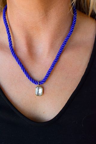 Tailyn Rope Necklace - Cobalt Blue