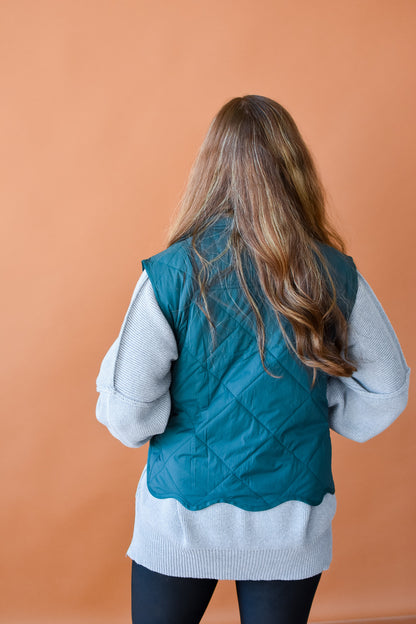 Gretchen Puffer Vest in Pine