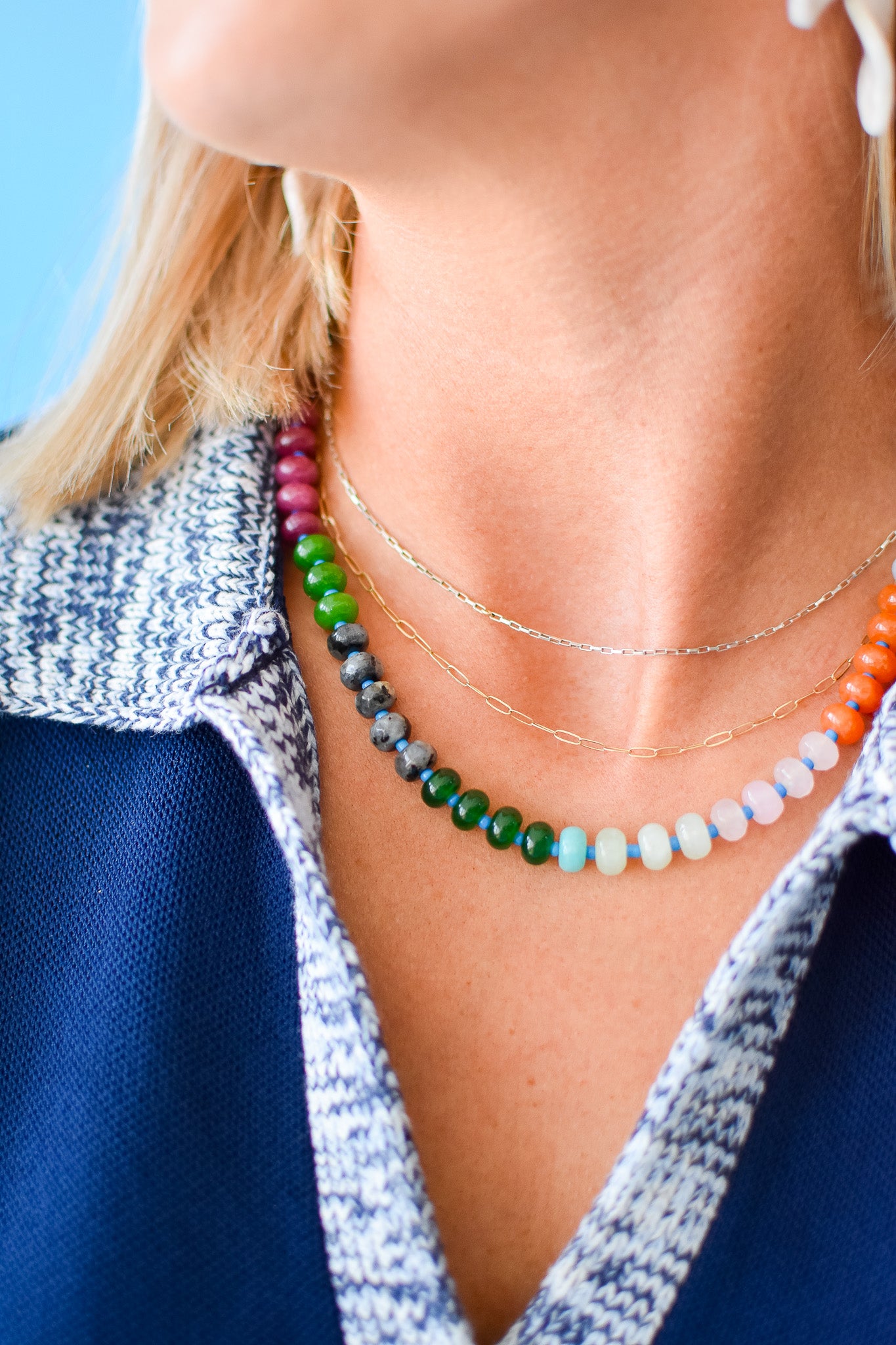 Rainbow Necklace- Blue Multi RESTOCK