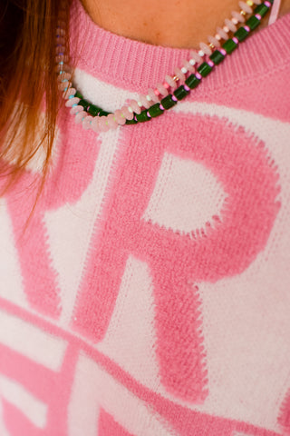 Merry Oversized Sweater in Pink